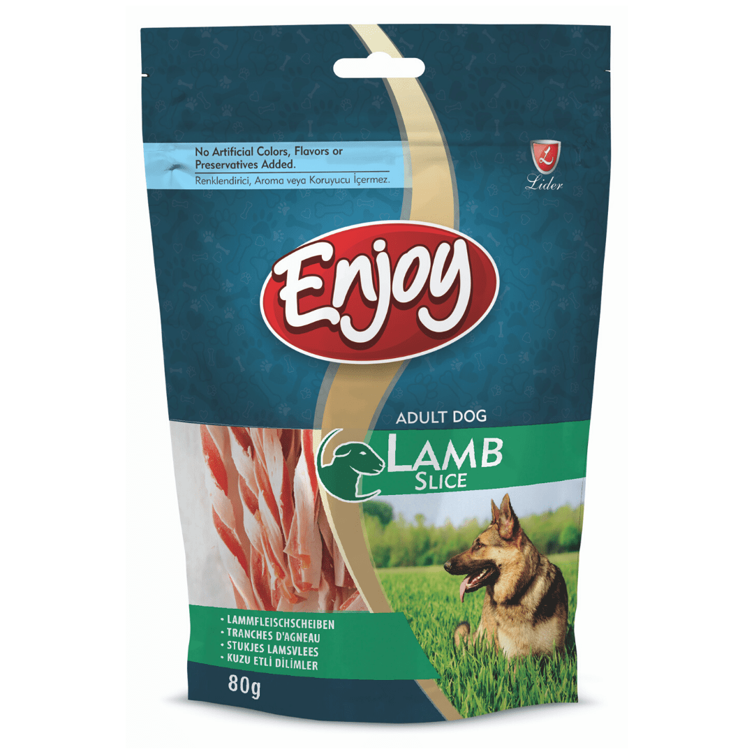 Enjoy Dog Treats 100 Natural Lamb Slice 80g